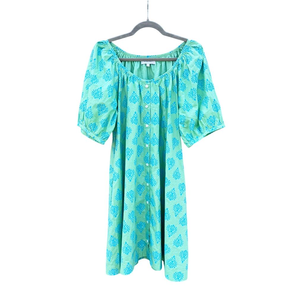 LIVRO Green Puff Sleeve Day Dress A Line Dress Large L